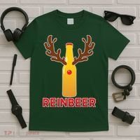 Reinbeer Funny Christmas Beer Reindeer T-Shirt thumb 5
