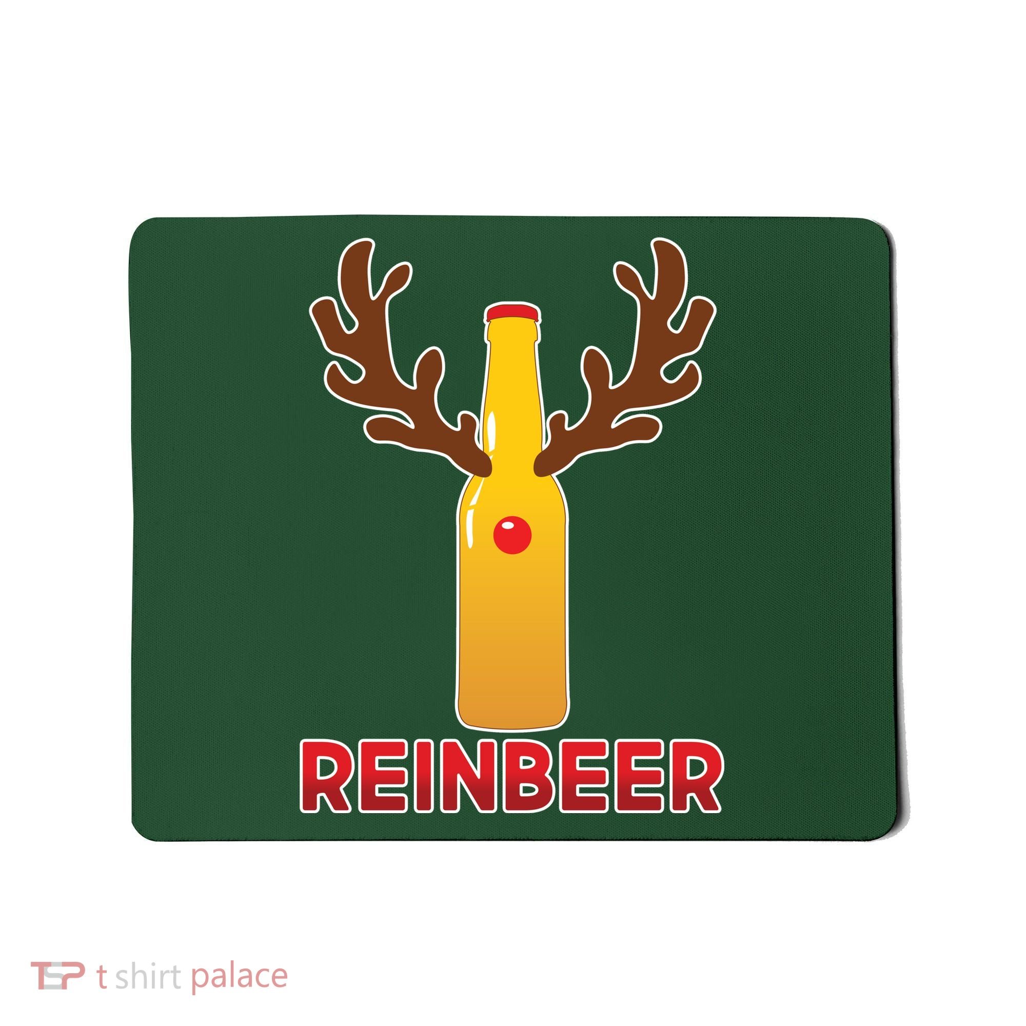 Reinbeer Funny Christmas Beer Reindeer Mousepad