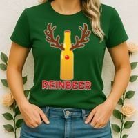 Reinbeer Funny Christmas Beer Reindeer Women's T-Shirt thumb 2