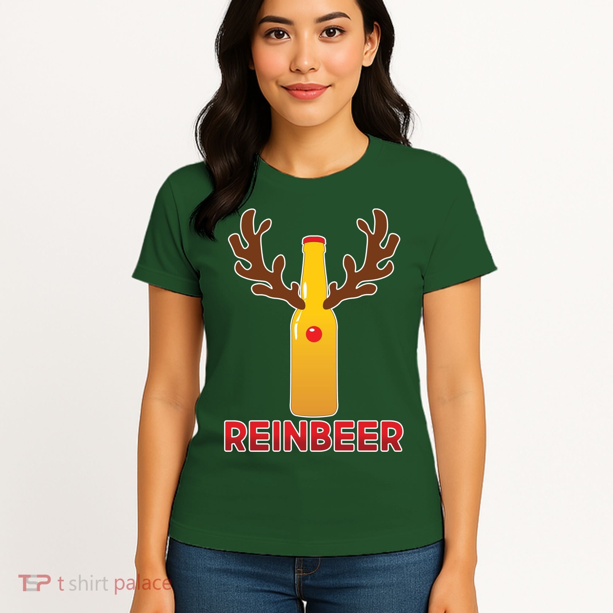 Reinbeer Funny Christmas Beer Reindeer Women's T-Shirt