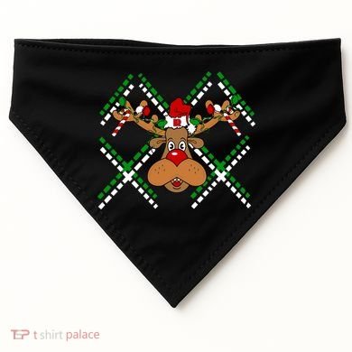 Reindeer Ugly Christmas Sweater USA-Made Doggie Bandana