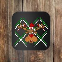 Reindeer Ugly Christmas Sweater Coaster thumb 0