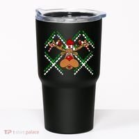 Reindeer Ugly Christmas Sweater Tumbler thumb 0