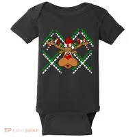 Reindeer Ugly Christmas Sweater Baby Bodysuit thumb 0