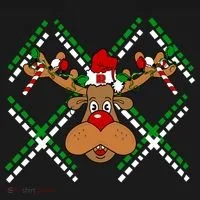 Reindeer Ugly Christmas Sweater Toddler Hoodie thumb 2