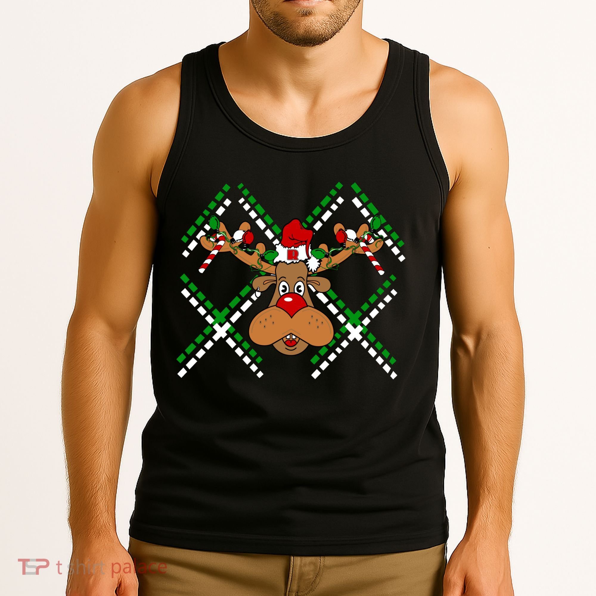 Reindeer Ugly Christmas Sweater Tank Top