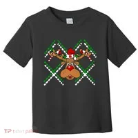 Reindeer Ugly Christmas Sweater Toddler T-Shirt thumb 0