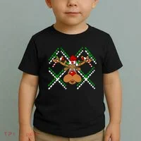 Reindeer Ugly Christmas Sweater Toddler T-Shirt thumb 2