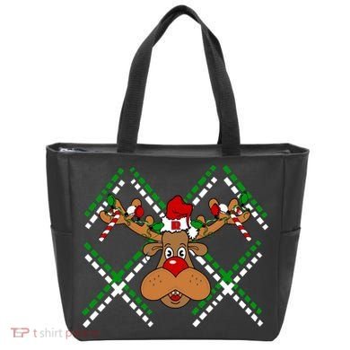 Reindeer Ugly Christmas Sweater Tote Bag