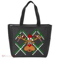 Reindeer Ugly Christmas Sweater Tote Bag thumb 0