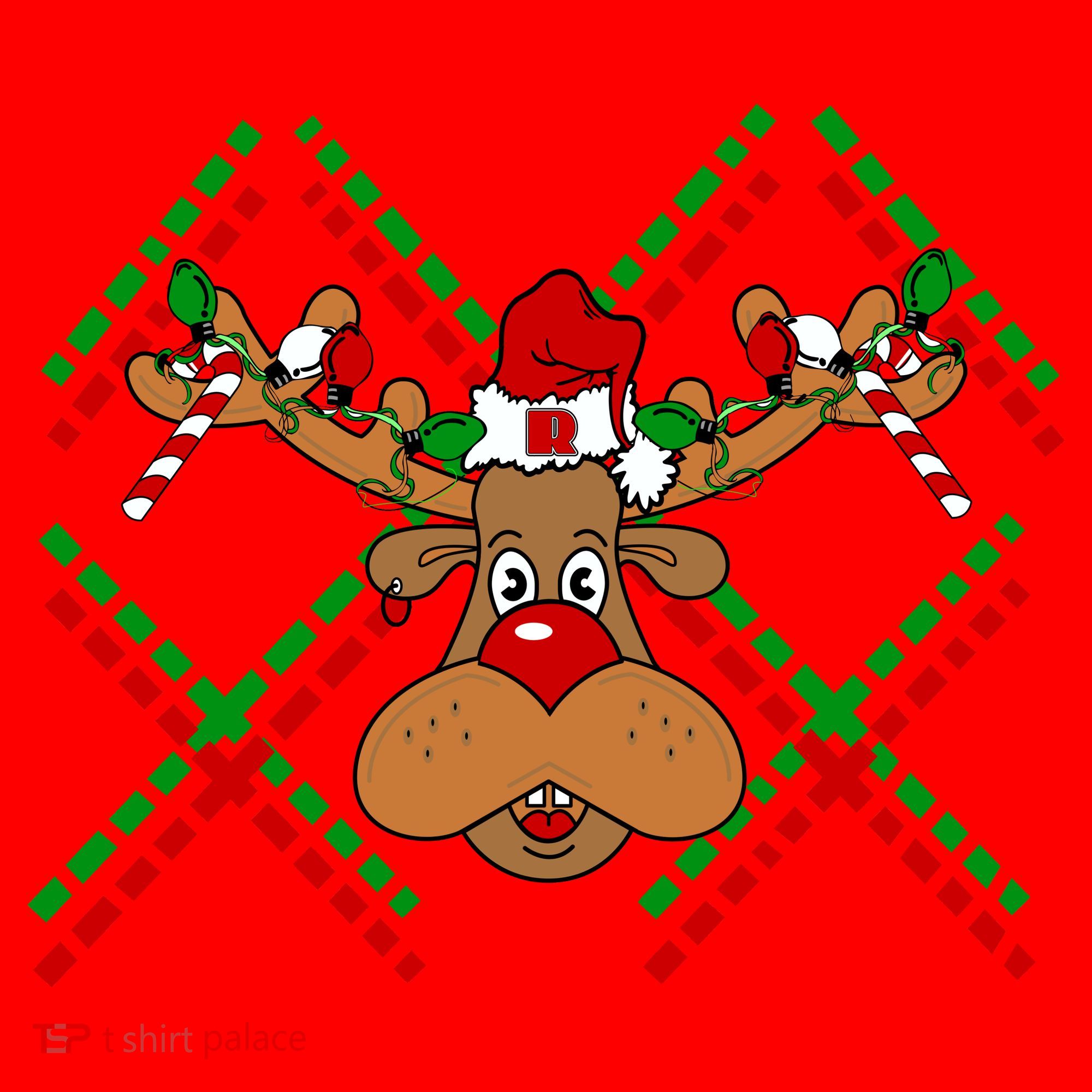 Reindeer Ugly Christmas Sweater Santa Hat