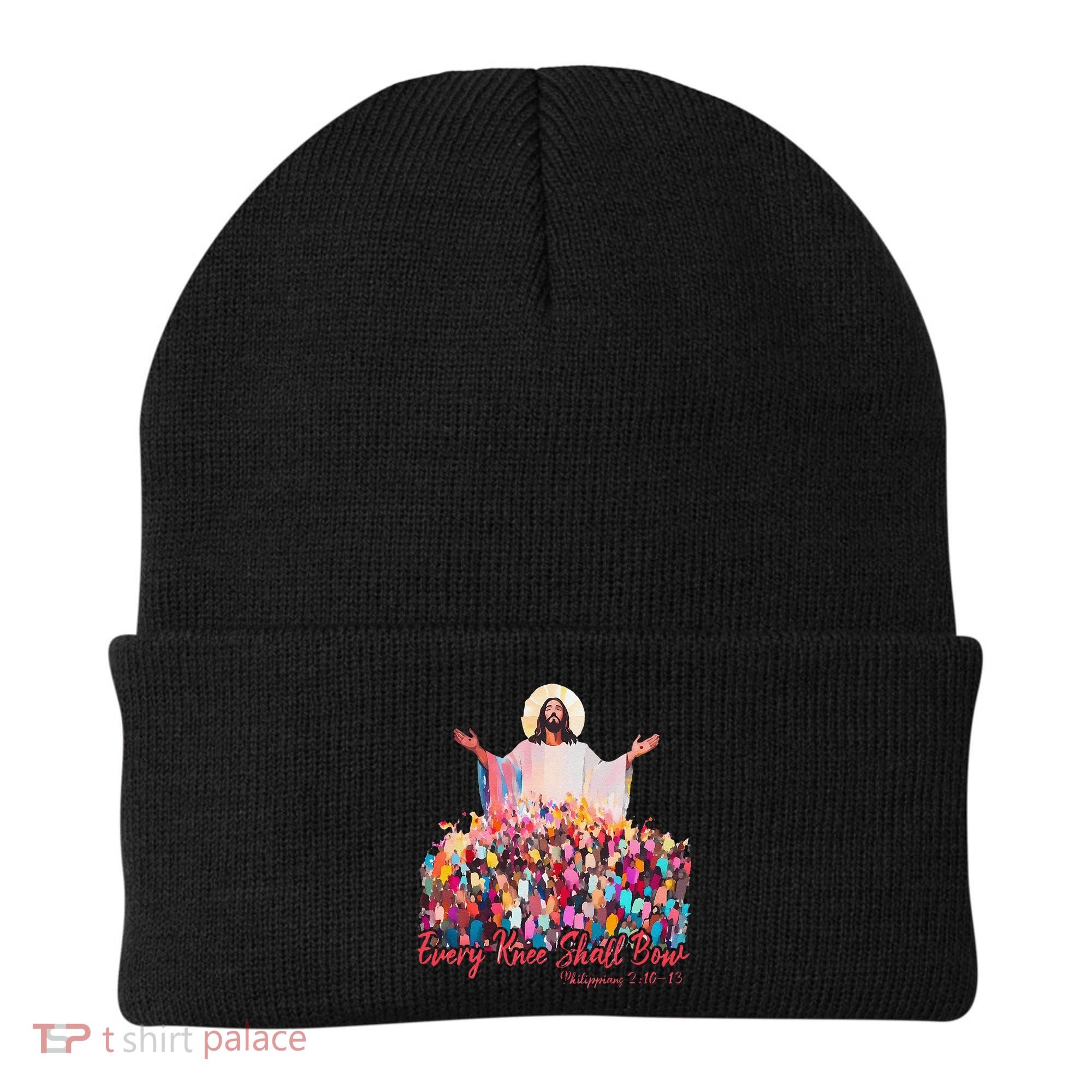 Retro Every Knee Shall Bow God Faith Jesus Christian Easter Beanie