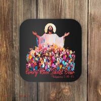 Retro Every Knee Shall Bow God Faith Jesus Christian Easter Coaster thumb 0