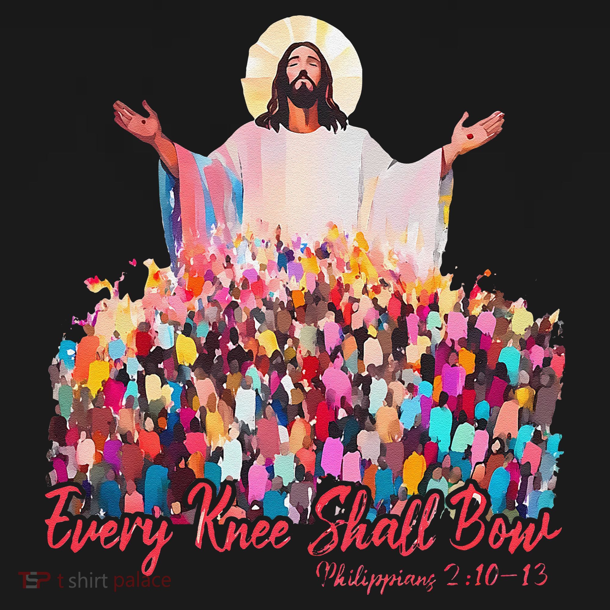 Retro Every Knee Shall Bow God Faith Jesus Christian Easter Women's Tank Top