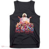 Retro Every Knee Shall Bow God Faith Jesus Christian Easter Tank Top thumb 0