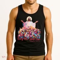 Retro Every Knee Shall Bow God Faith Jesus Christian Easter Tank Top thumb 3