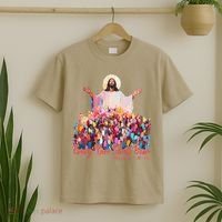 Retro Every Knee Shall Bow God Faith Jesus Christian Easter T-Shirt thumb 2