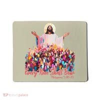 Retro Every Knee Shall Bow God Faith Jesus Christian Easter Mousepad thumb 0