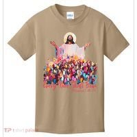 Retro Every Knee Shall Bow God Faith Jesus Christian Easter Kids T-Shirt thumb 0
