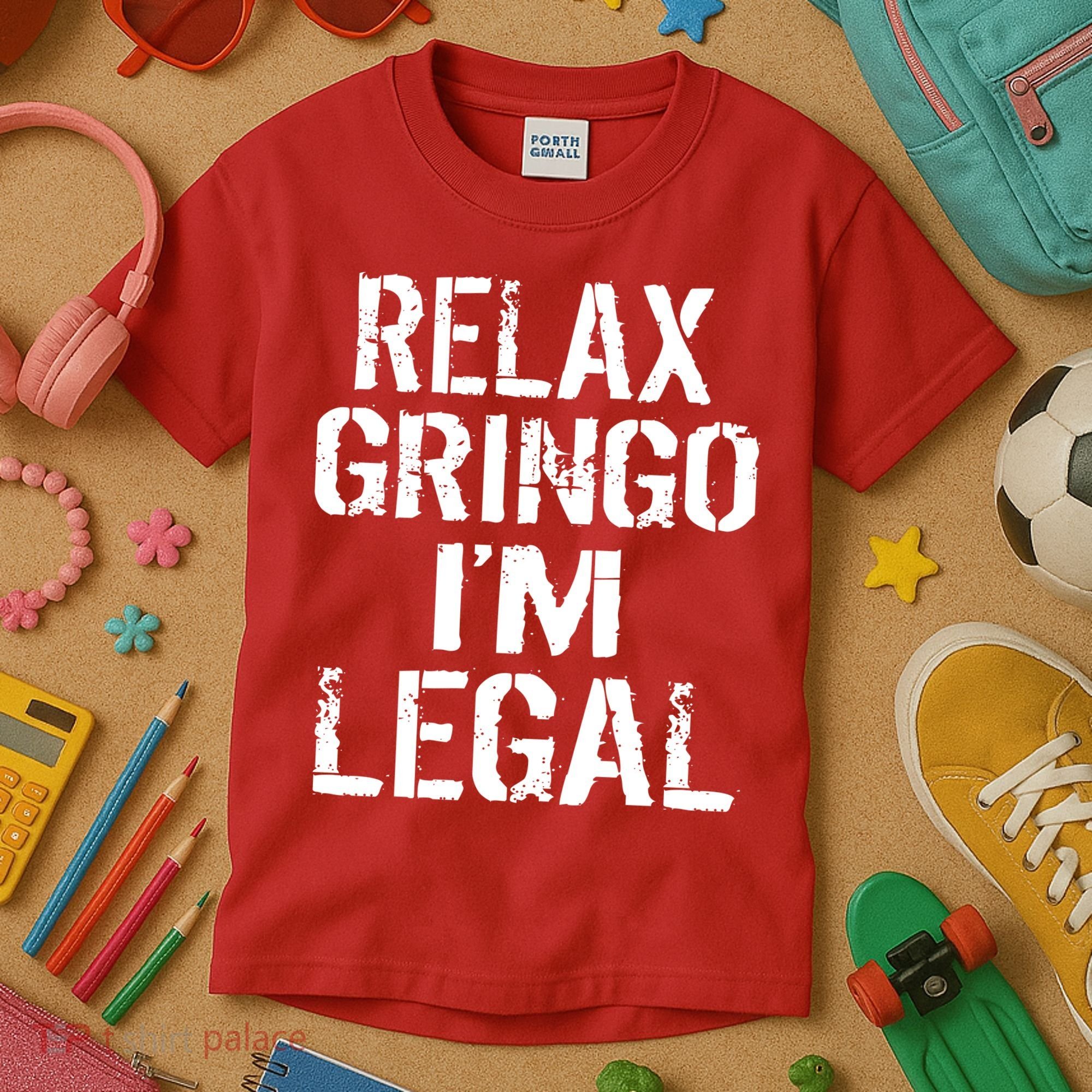 Relax Gringo I'm Legal Funny Immigration Kids T-Shirt