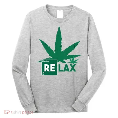 Relax Hemp Leaf Medical Marijuana Long Sleeve Shirt