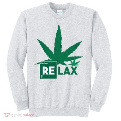 Relax Hemp Leaf Medical Marijuana Sweatshirt