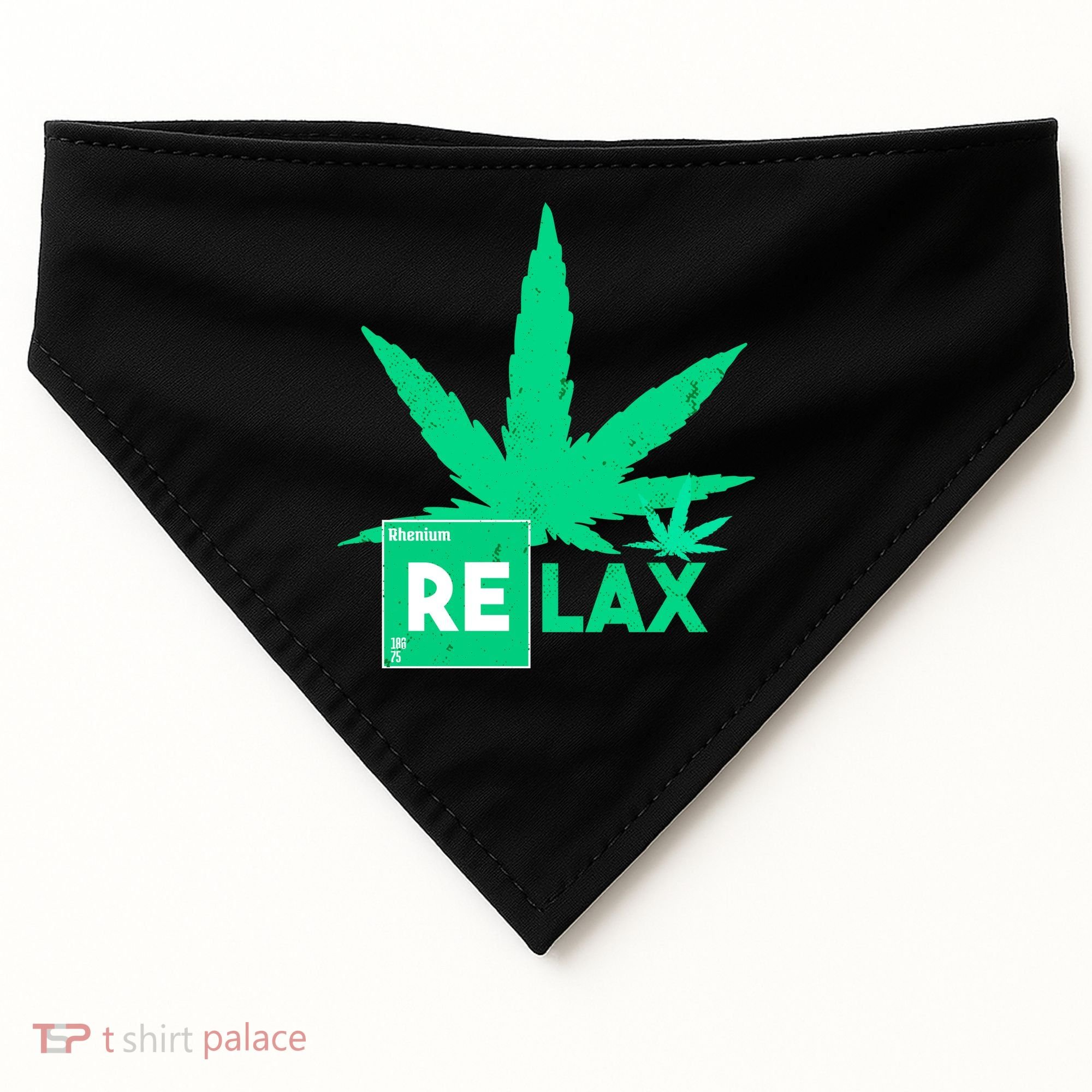 Relax Hemp Leaf Medical Marijuana USA-Made Doggie Bandana
