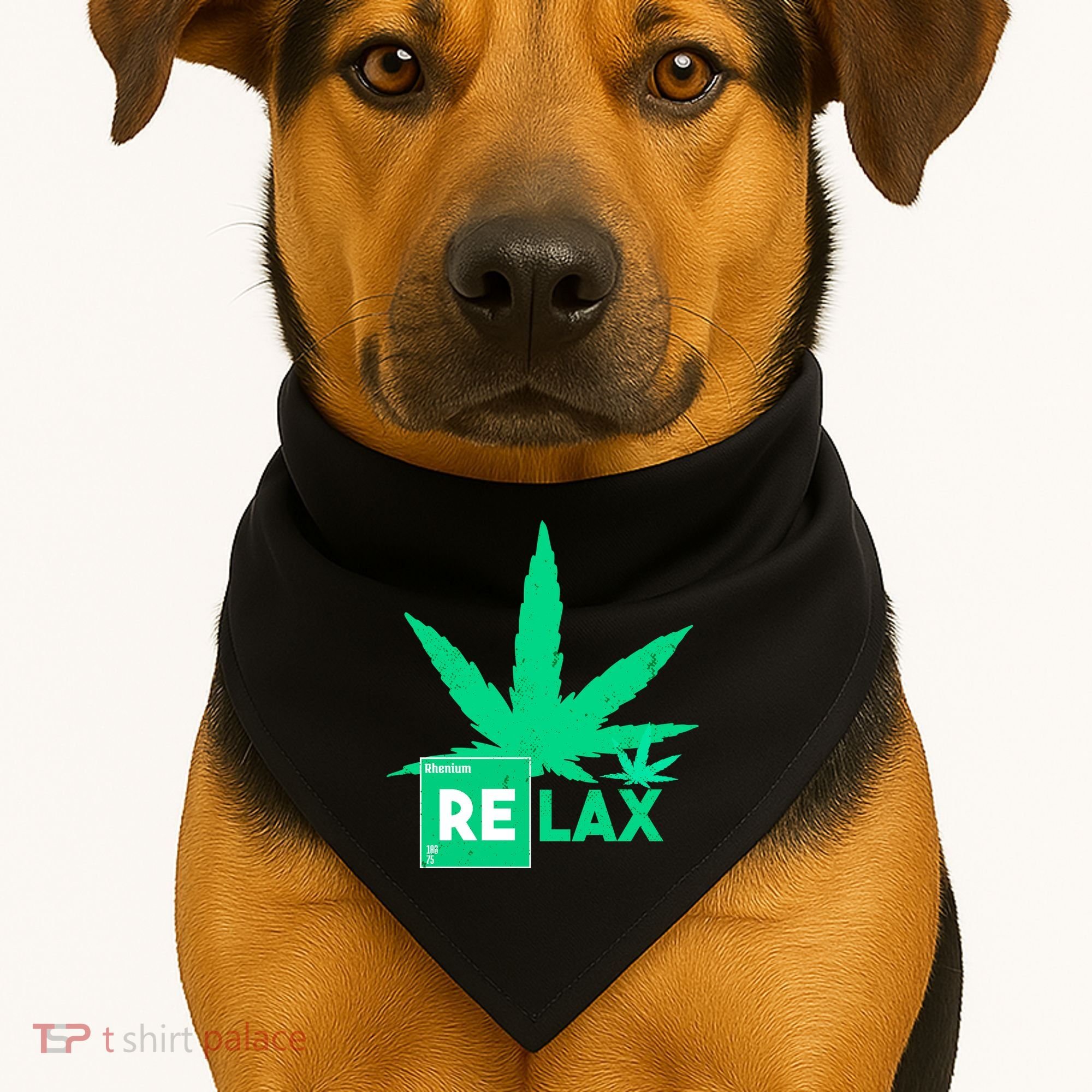 Relax Hemp Leaf Medical Marijuana USA-Made Doggie Bandana