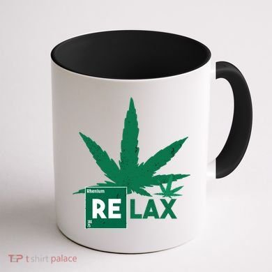 Relax Hemp Leaf Medical Marijuana Coffee Mug back