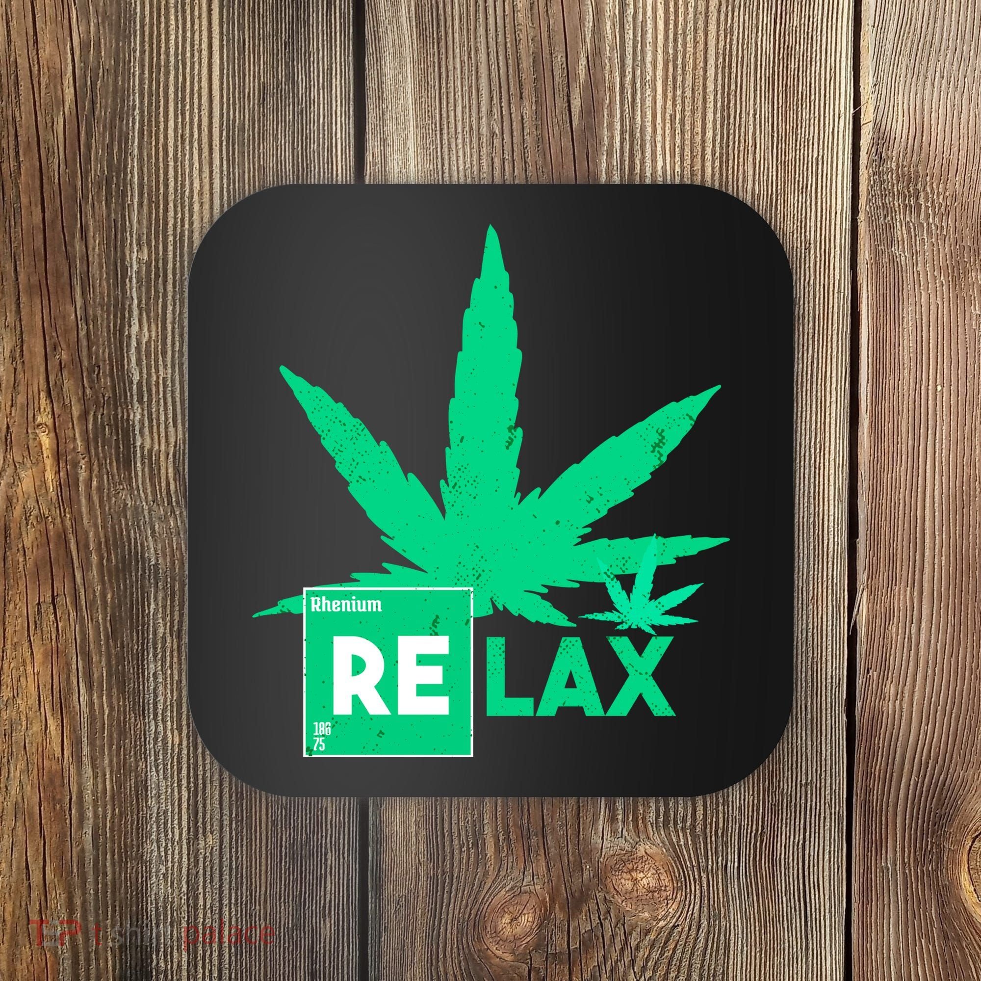 Relax Hemp Leaf Medical Marijuana Coaster