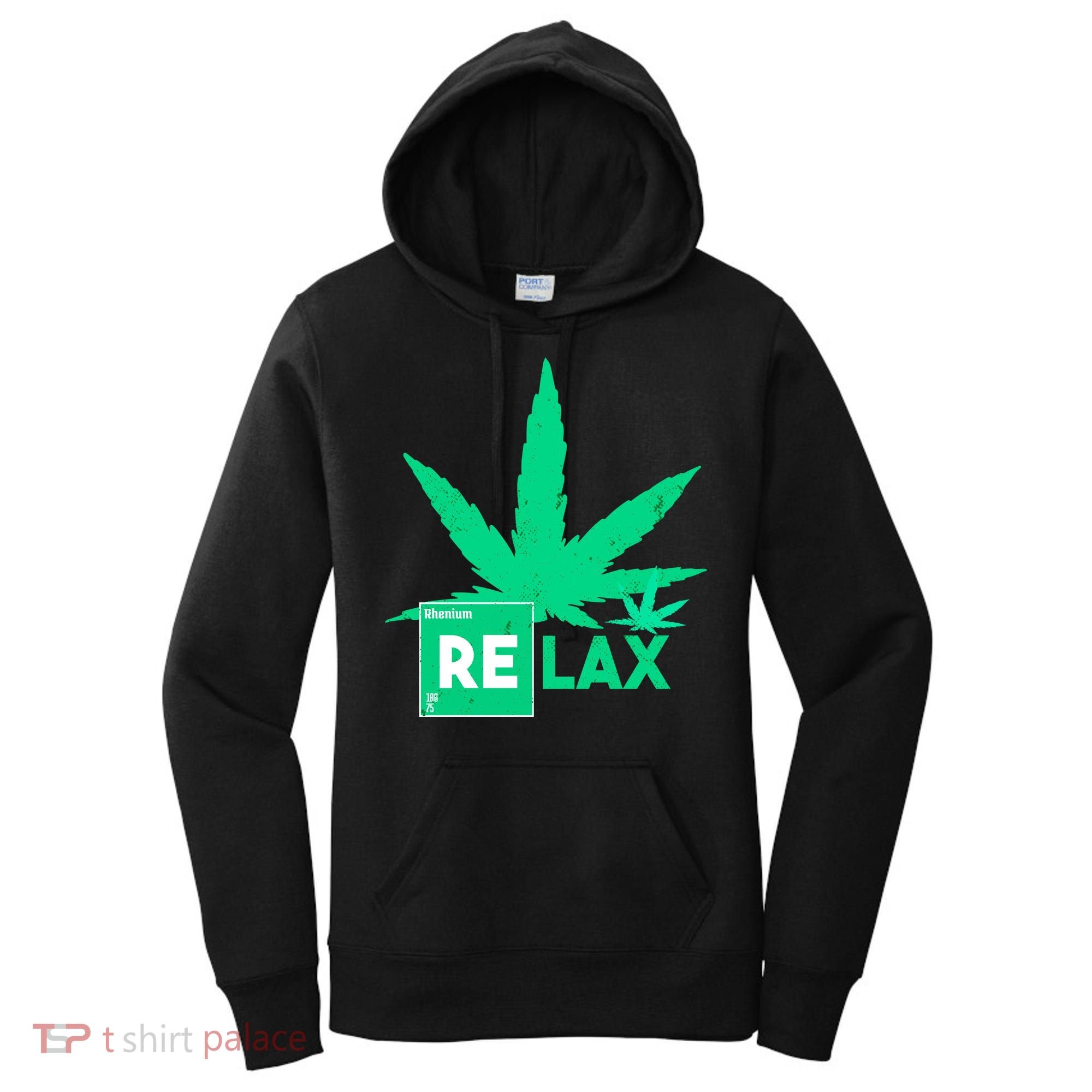 Relax Hemp Leaf Medical Marijuana Women's Hoodie