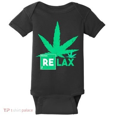 Relax Hemp Leaf Medical Marijuana Baby Bodysuit