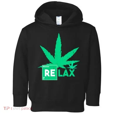 Relax Hemp Leaf Medical Marijuana Toddler Hoodie