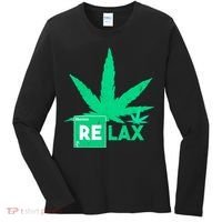 Relax Hemp Leaf Medical Marijuana Women's Long Sleeve Shirt thumb 0