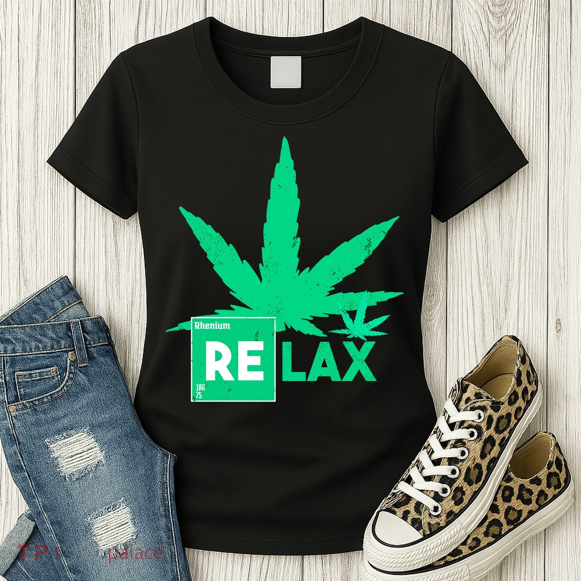 Relax Hemp Leaf Medical Marijuana Women's T-Shirt