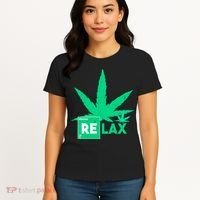 Relax Hemp Leaf Medical Marijuana Women's T-Shirt thumb 4