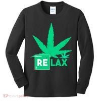 Relax Hemp Leaf Medical Marijuana Kids Long Sleeve Shirt thumb 0