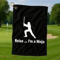 Relax I'm A Ninja Golf Towel thumb 1