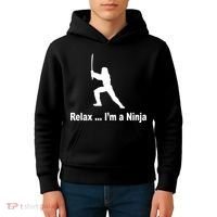 Relax I'm A Ninja Kids Hoodie thumb 4