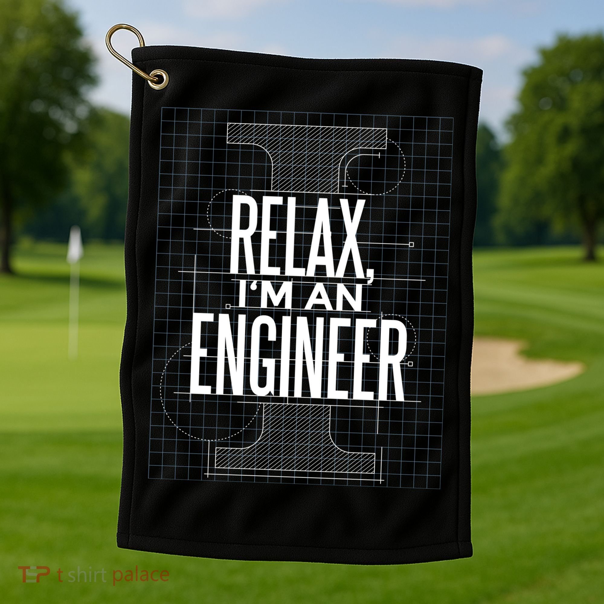 Relax I'm An Engineer Golf Towel