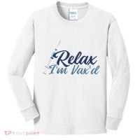 Relax I'm Vax'd Kids Long Sleeve Shirt thumb 0