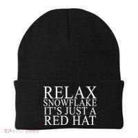Relax It's Just A Red Hat Pro MAGA Trump 2020 Beanie thumb 0