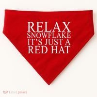 Relax It's Just A Red Hat Pro MAGA Trump 2020 USA-Made Doggie Bandana thumb 0