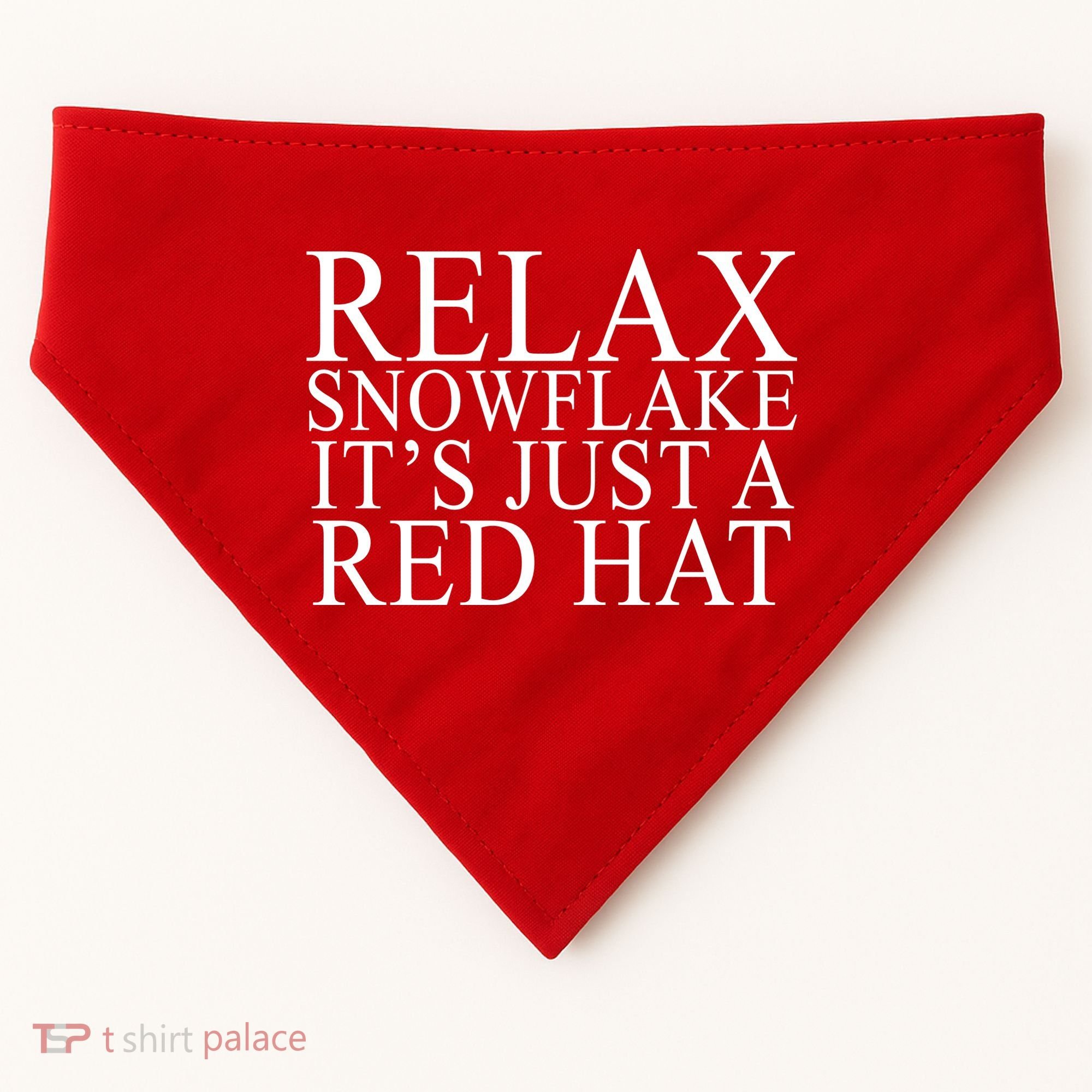 Relax It's Just A Red Hat Pro MAGA Trump 2020 USA-Made Doggie Bandana