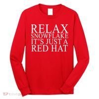 Relax It's Just A Red Hat Pro MAGA Trump 2020 Long Sleeve Shirt thumb 0