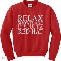 Relax It's Just A Red Hat Pro MAGA Trump 2020 Kids Sweatshirt thumb 0