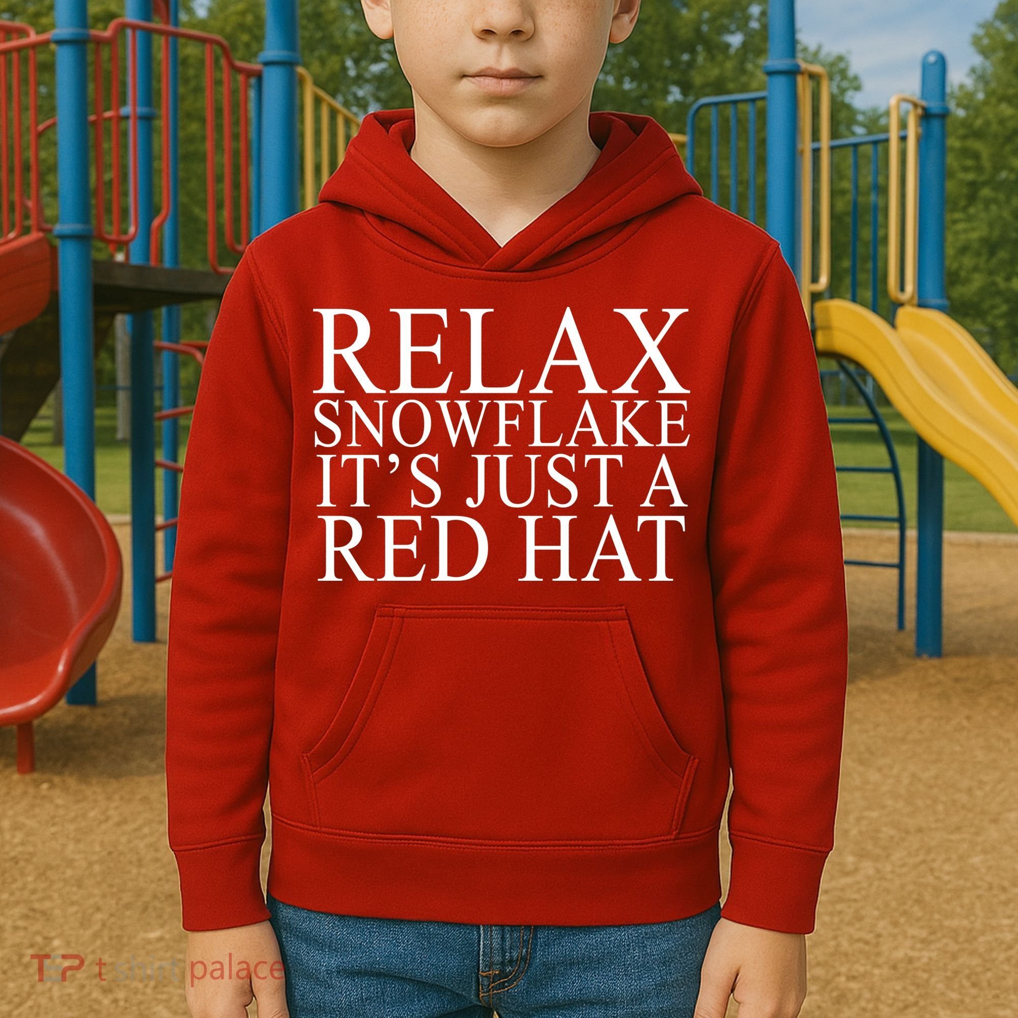 Relax It's Just A Red Hat Pro MAGA Trump 2020 Kids Hoodie