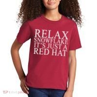 Relax It's Just A Red Hat Pro MAGA Trump 2020 Kids T-Shirt thumb 2