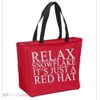 Relax It's Just A Red Hat Pro MAGA Trump 2020 Tote Bag thumb 2