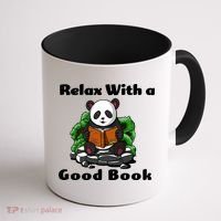 Relax With A Book Cute Panda Coffee Mug thumb 1